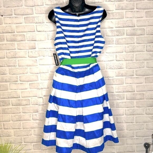 NWT Kim Rogers Career Striped Fit & Flare Swing Dress Size 14 - Picture 5 of 7